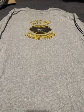 Steel City Pittsburgh Gray Graphic Long Sleeve Tee
